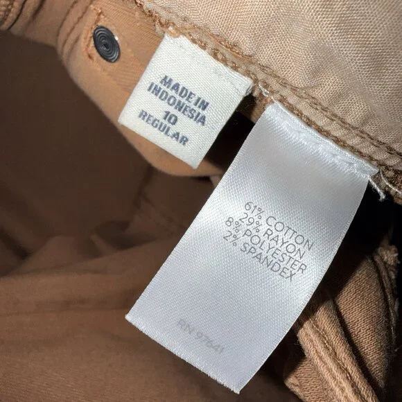 J Jill Denim Authentic Fit Slim Ankle Jeans Brown Straight Leg Women's Size 10 R - Picture 6 of 6